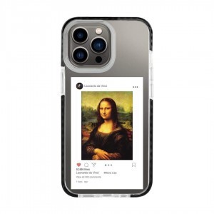 iPhone 13 Pro átlátszó TPU tok Mona Lisa mintával Alphajack