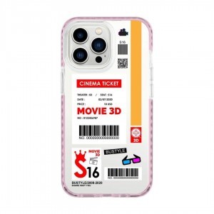 iPhone 13 Pro átlátszó TPU tok Cinema Ticket mintával Alphajack