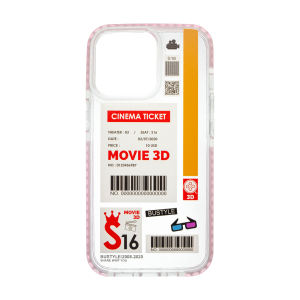 iPhone 13 Pro átlátszó TPU tok Cinema Ticket mintával Alphajack