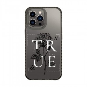 iPhone 13 Pro átlátszó TPU tok TRUE Love/Hate mintával Alphajack