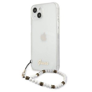 iPhone 13 Guess White Pearl tok karpánttal átlátszó (GUHCP13MKPSWH)