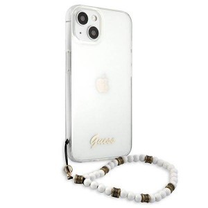 iPhone 13 Guess White Pearl tok karpánttal átlátszó (GUHCP13MKPSWH)