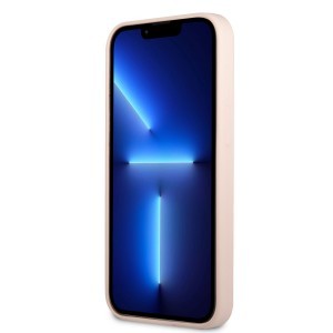 iPhone 13 Pro Guess szilikon fém logós telefontok rózsaszín (GUHCP13LS4LP)