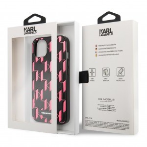 iPhone 13 Karl Lagerfeld Monogram tok rózsaszín (KLHCP13MMNMP1P)