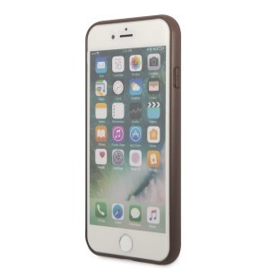 iPhone 7/8/SE 2020/SE 2022 Guess 4G Saffiano tok dupla kártyatartóval barna (GUHCI8P4TPW)