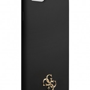 iPhone 7/8/SE 2020/SE 2022 Guess 4G Szilikon Metal Logo tok fekete (GUHCI8S4LK)