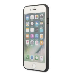 iPhone 7/8/SE 2020/SE 2022 Guess Saffiano tok dupla kártyatartóval fekete (GUHCI8PSATPK)