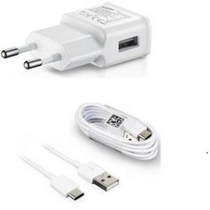 Samsung Type-C hálózati töltő adapter fehér + USB-C töltőkábel gyári (EP-TA200EWE + EP-DR140AWE)