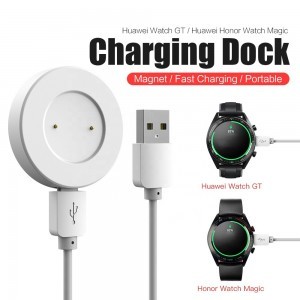 Huawei Watch GT 1/2 / Honor Watch Magic USB okosóra vezeték nélküli QI töltő fehér