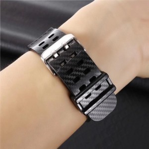Apple Watch 4/5/6/7/8/SE (42/44/45mm) karbon mintás óraszíj és tok fekete