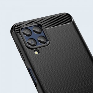 Samsung Galaxy M53 5G Tech-Protect carbon mintájú TPU tok fekete