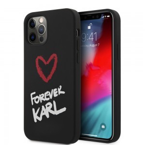 iPhone 12/ 12 Pro Karl Lagerfeld Forever Silicone KLHCP12MSILKRBK tok fekete