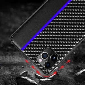 Samsung Galaxy A53 5G Tel Protect Carbon Tok Fekte / Kék Csík