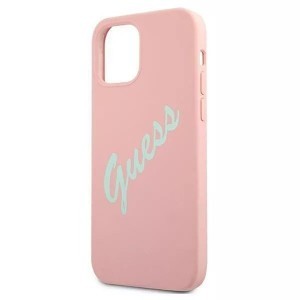 iPhone 12/ 12 Pro Guess GUHCP12MLSVSPG Silicone Vintage tok Pink