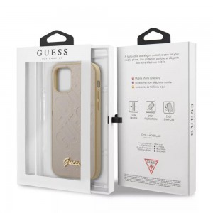 iPhone 12 mini Guess GUHCP12SPUILGLG Iridescent Love szilikon tok arany