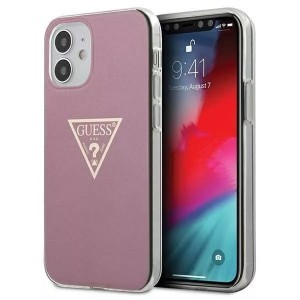 iPhone 12 mini Guess GUHCP12SPCUMPTPI  Metallic Triangle tok pink