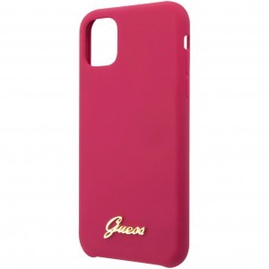 Guess Silicone Vintage iPhone 11 Pro tok burgundi színben arany logóval (GUE000598)