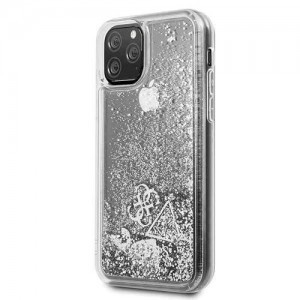 Guess Liquid Glitter iPhone 11 Pro tok silver PC tok