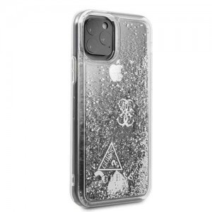 Guess Liquid Glitter iPhone 11 Pro tok silver PC tok