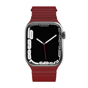 Apple Watch 4/5/6/7/8/SE/Ultra (42/44/45/49mm) Next One bőr óraszíj bordó (AW-4244-LTHR-CRT)