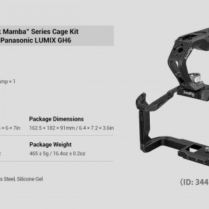 SmallRig Black Mamba Series Camera Cage Kit Panasonic LUMIX GH6 kamerához (3441)-9