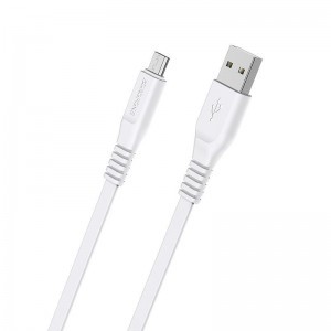 USB Micro USB - Borofone BX23 Wide Power Kábel - 2,4A 1m fehér