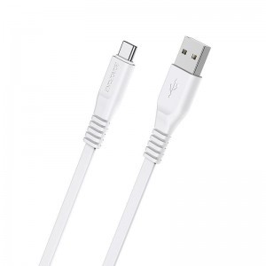 USB Type-C- Borofone BX23 Wide Power Kábel - 2,4A 1m fehér