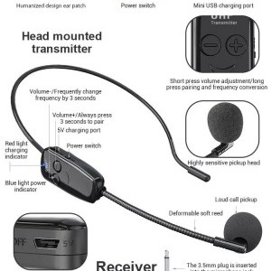 HG UHF12 vezeték nélküli UHF fejhallgató mikrofon-1