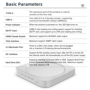 ROCKETEK 13 az 1-ben Type-C állvány és USB HUB SSD 2.5 foglalattal Mac Minihez (MH483)