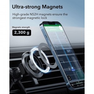 ESR HaloLock mágneses Magsafe autós telefontartó szellőzőrácsra fémszürke