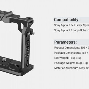 SmallRig Camera Half Cage Sony Alpha 7 IV/Alpha 7S III/Alpha 1/Alpha 7R IV kamerákhoz (3639)