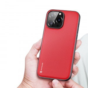 iPhone 14 Pro Max Dux Ducis Fino nylon bevonatú tok piros