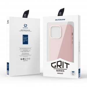 iPhone 14 Pro Dux Ducis Grit bőr tok (MagSafe kompatibilis) rózsaszín