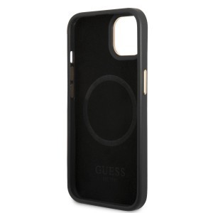 iPhone 14 Guess PU 4G MagSafe kompatibilis tok fekete (GUHMP14SU4GPRK)