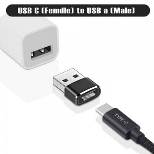 USB Type-C (USB-C) - USB 2.0 OTG USB átalakító adapter fekete-1