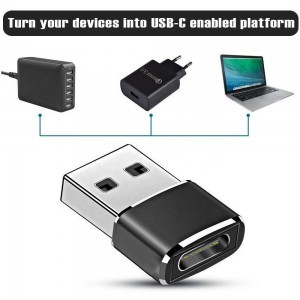 USB Type-C (USB-C) - USB 2.0 OTG USB átalakító adapter fekete-3