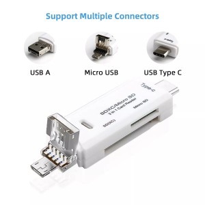 ROCKETEK 3 az 1-ben USB-A, USB Type-C, Micro USB kártyaolvasó SD, micro SD (RT-CR11)-1