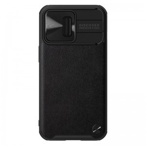 iPhone 13 Pro Max Nillkin CamShield Leather tok fekete