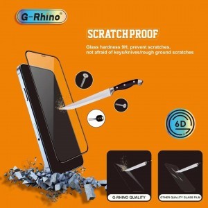 iPhone XR G-Rhino 6D kijelzővédő üvegfólia fekete (10 db)
