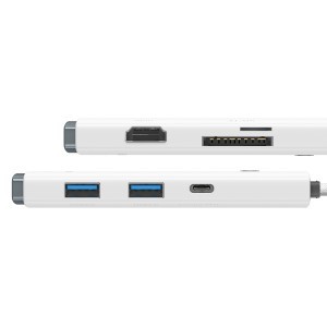 Baseus Adapter HUB - Type C - 2xUSB3.0 + Type C + HDMI 4K + SD + microSD (WKQX050002) fehér