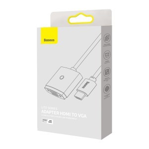 Baseus HDMI - VGA + 3.5mm aux átalakító adapter (WKQX010102) fehér