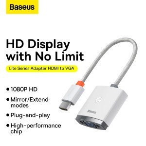 Baseus HDMI - VGA + 3.5mm aux átalakító adapter (WKQX010102) fehér