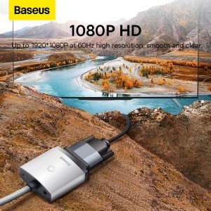 Baseus HDMI - VGA + 3.5mm aux átalakító adapter (WKQX010102) fehér