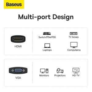 Baseus HDMI - VGA átalakító adapter (WKQX010001) fekete