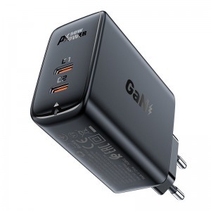 Acefast A29 PD 50W GaN (2 x USB Type C) dual portos töltő adapter fekete-0