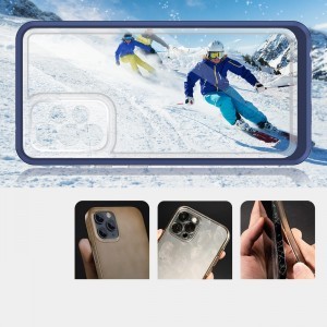 Samsung Galaxy A33 5G Clear Gel átlátszó tok kék kerettel