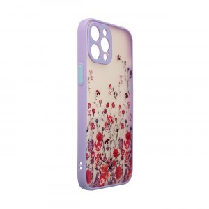 iPhone 13 Pro Design virágmintás tok lila