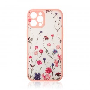 iPhone 13 Pro Design virágmintás tok rózsaszín
