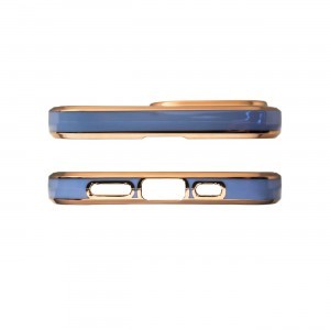 iPhone 13 Lighting Color gél tok arany kerettel kék