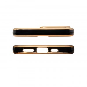 iPhone 13 Pro Max Lighting Color gél tok arany kerettel fekete